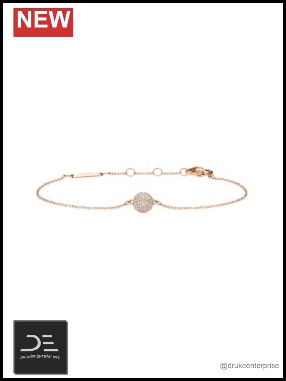 Women's Crystal Chain Bracelet Rose Gold Plated Stainless Steel Lobster Claw